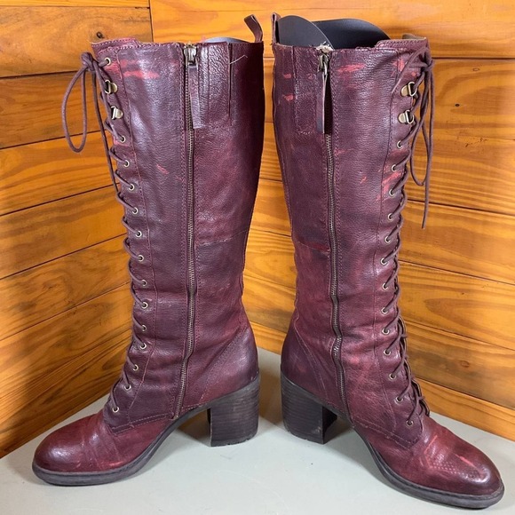Nine West Vintage America Valory Riding Boot Womens 11M Purple Leather Knee High - Picture 7 of 16